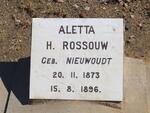 ROSSOUW Aletta H. nee NIEUWOUDT 1873-1896