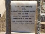BOTES Christina Johanna nee DE WIT 1839-1917