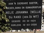 RAND Nelie Johanna, du nee  DE WIT 1924-2006
