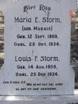 STORM Louis F. 1859-1934 & Maria E. MARAIS 1869-1934