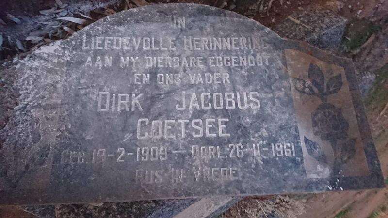 COETSEE Dirk Jacobus 1909-1961