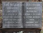 RHEEDE Andries Jacobus, van 1910-1972 & Margaret Mathilda VAN OUDSHOORN 1910-1985