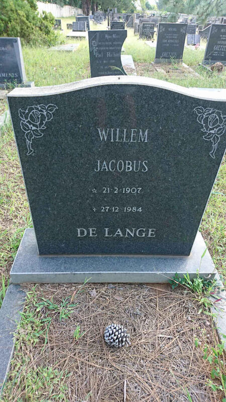 LANGE Willem Jacobus, de 1907-1984