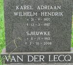 LECQ Karel Adriaan Wilhelm Hendrik, van der 1907-1987 & Sjieuwke 1913-2008