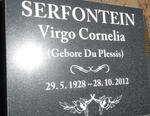 SERFONTEIN Virgo Cornelia nee DU PLESSIS 1928-2012