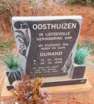 OOSTHUIZEN Durand 1936-2018