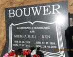 BOUWER Ken 1924-2018 & A.M.E. 1929-2012