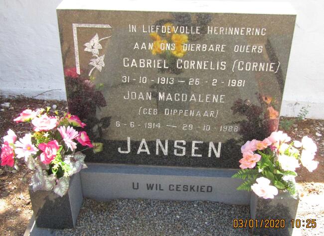 JANSEN Gabriel Cornelis 1913-1981 & Joan Magdalene DIPPENAAR 1914-1988