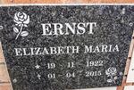 ERNST Elizabeth Maria 1922-2015
