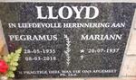 LLOYD Pegramus 1935-2018 & Mariann 1937-