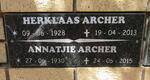 ARCHER Herklaas 1928-2013 & Annatjie 1930-2015