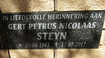 STEYN Gert Petrus Nicolaas 1943-2017