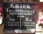 KRIEK Jan 1930-2010 & Ria 1932-2011