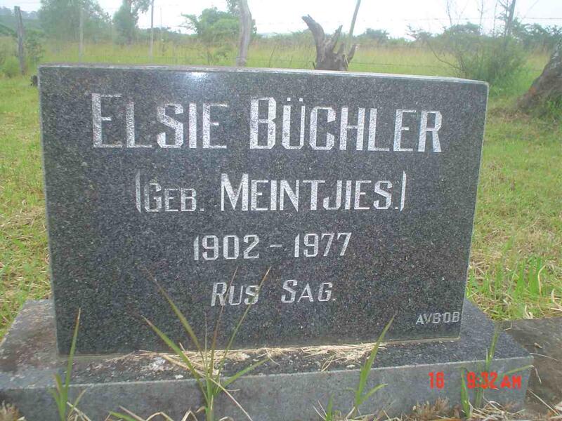 BüCHLER Elsie nee MEINTJIES 1902-1977