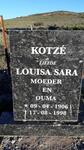 KOTZE Louisa Sara 1906-1998