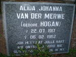 MERWE Alida Johanna, van der nee HOGAN 1917-1962