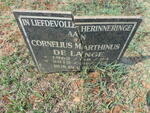 LANGE Cornelius Marthinus, de 1962-2015