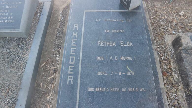 RHEEDER Rethea Elsa nee V.D MERWE -1978