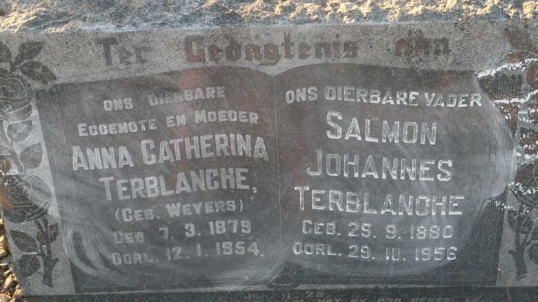 TERBLANCHE Salmon Johannes 1880-1956 & Anna Catherina WEYERS 1879-1954