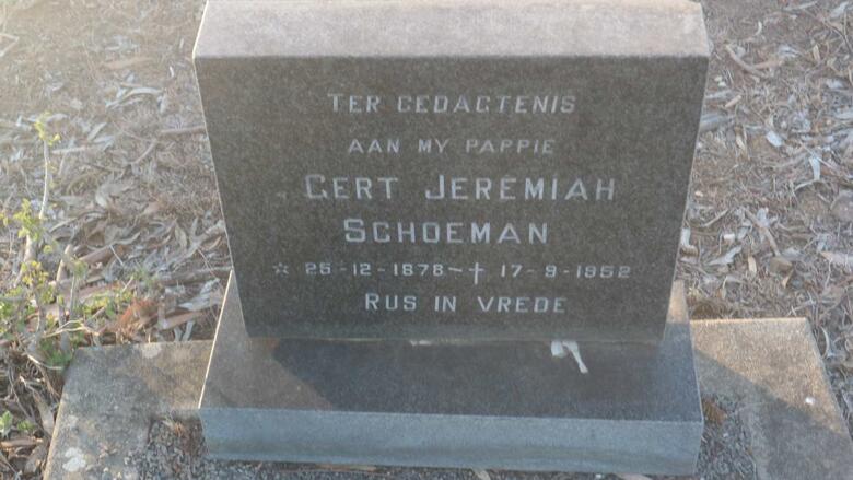 SCHOEMAN Gert Jeremiah 1878-1952