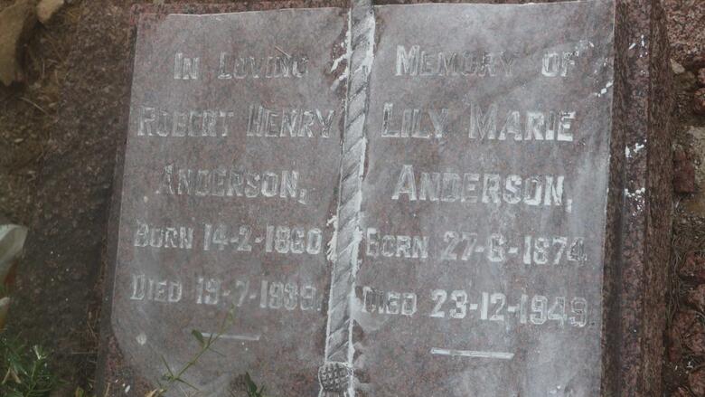 ANDERSON Robert Henry 1860-1939 & Lily Marie 1874-1949
