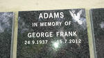 ADAMS George Frank 1937-2012
