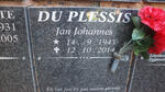 PLESSIS Jan Johannes, du 1943-2014