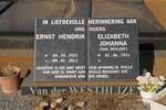 WESTHUIZEN Ernst Hendrik, van der 1923-2013 & Elizabeth Johanna MULLER 1931-