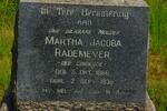 RADEMEYER Martha Jacoba nee LINDEQUE 1866-1938