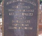 ZUPAN Tabitha Lydia nee FERREIRA 1872-1927