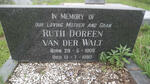 WALT Ruth Doreen, van der 1909-1990
