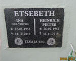 ETSEBETH Heinrich Pieter 1952-2019 & Ina VENTER 1953-2017