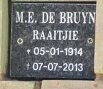 BRUYN M.E., de 1914-2013