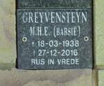 GREYVENSTEYN M.H.E. 1938-2016