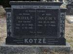KOTZE Jan C. de V. 1882-1955 & Hester P. COETZER 1893-1981
