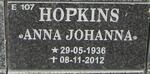 HOPKINS Anna Johanna 1936-2012