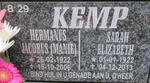 KEMP Hermanus Jacobus 1922-2006 & Sarah Elizabeth 1922-2013