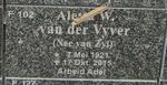 VYVER Aletta W., van der nee VAN ZYL 1921-2015