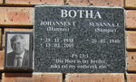 BOTHA Johannes T. 1938-2005 & Susanna J. 1940-