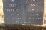 JAARSVELD Gert Petrus, van 1917-1978 & Anna M. 1923-2008