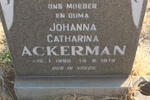 ACKERMAN Johanna Catharina 1896-1976