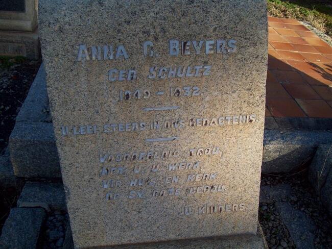 BEYERS Anna C. nee SCHULTZ 1849-1932