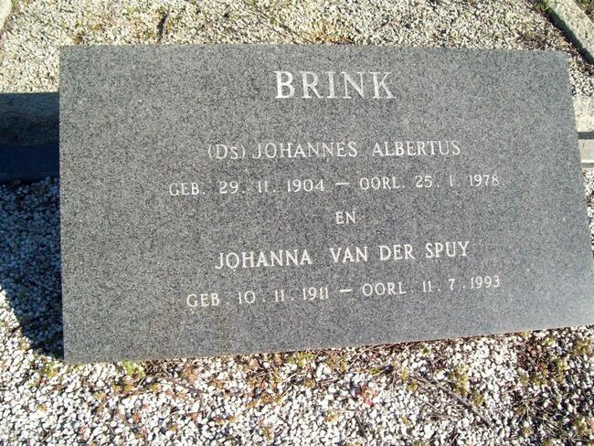 BRINK Johannes Albertus 1904-1978 & Johanna VAN DER SPUY 1911-1993