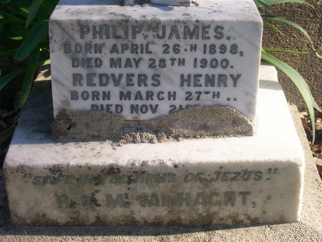 HAGHT Philip James, van 1898-1900 :: VAN HAGHT Redvers Henry ??-??