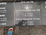 ZIJL Dirk, van 1916-2008 & Aletta Elizabeth 1915-1993 :: CURRIE Esther Suzanne 1947-2006