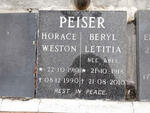PEISER Horace Weston 1910-1990 & Beryl Letitia ABEL 1918-2010