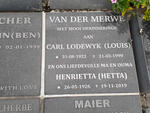 MERWE Carl Lodewyk, van der 1922-1999 & Henrietta 1926-2019
