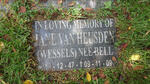 HEUSDEN Jane, van formerly WESSELS nee BELL 1947-2009