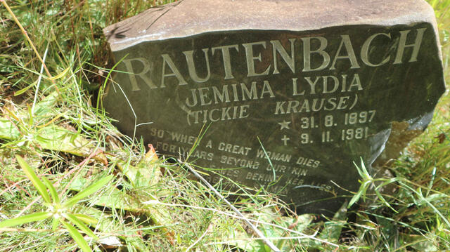 RAUTENBACH Jemima Lydia nee KRAUSE 1897-1981