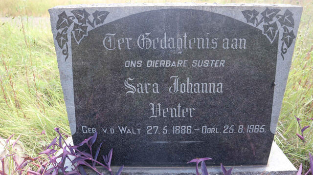 VENTER Sara Johanna nee V.D. WALT 1886-1965